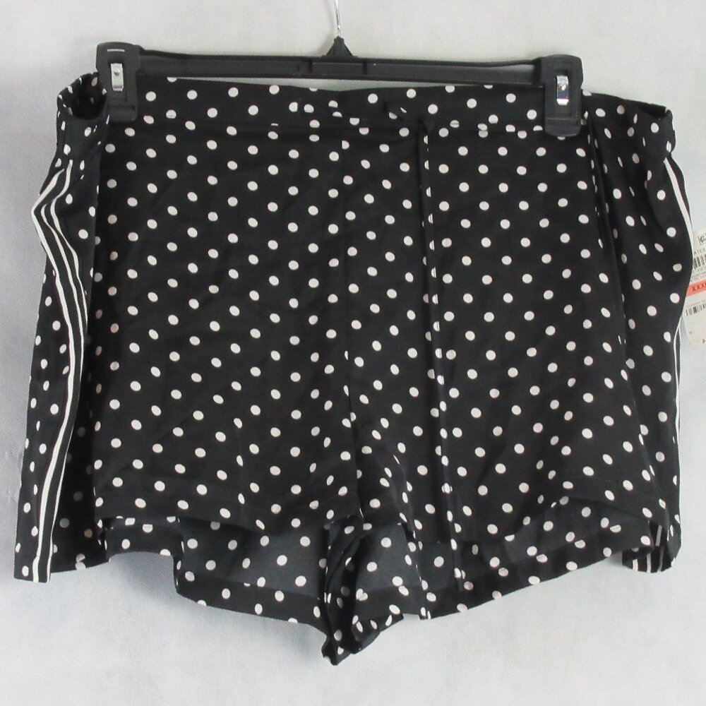 INC Women's Satin Tuxedo Stripe Lounge Sleep Shorts, Black Polka Dot, 3XL - Picture 2 of 6